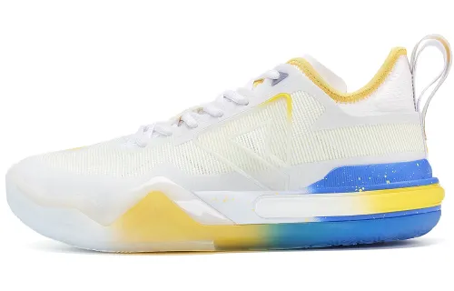 PEAK Andrew Wiggins AW1 Taichi Low top Performance Basketball Shoes Men's All White Multicolor Blue Home Color