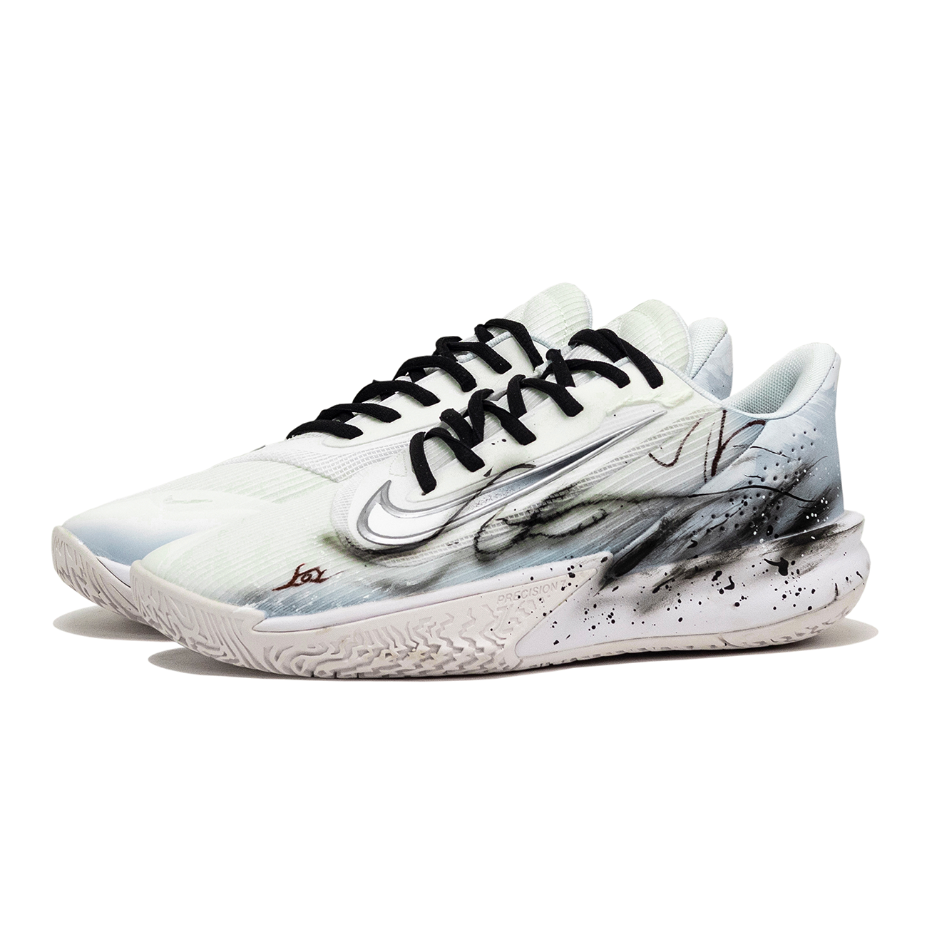 Nike Precision 7 Ao Guang And Moonlight Cushioning Low top Basketball Shoes Unisex Gray White