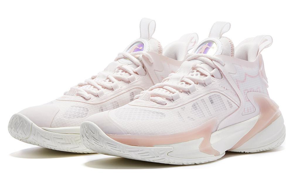 QIAODAN Killing Move 2.0 Slip Resistant Abrasion Resistant Mid top Basketball Shoes Men’s Pink