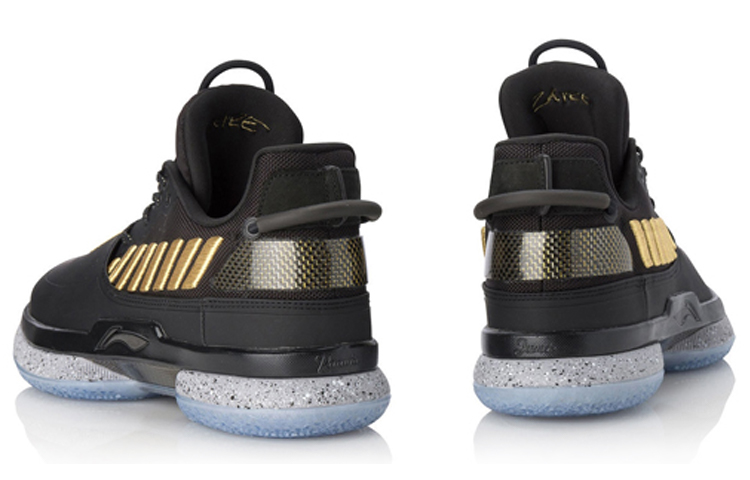 Li Ning WOW 7 Slip Resistant Abrasion Resistant Low top Basketball Shoes Men’s Black Gold