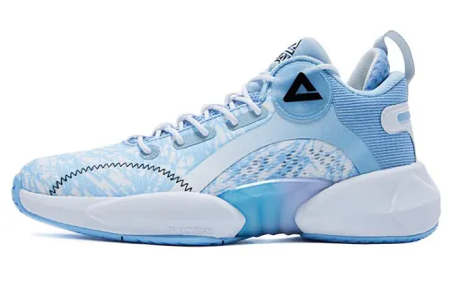 PEAK Cavalry 1 Slip Resistant Abrasion Resistant Mid top Basketball Shoes Men's Sky Blue