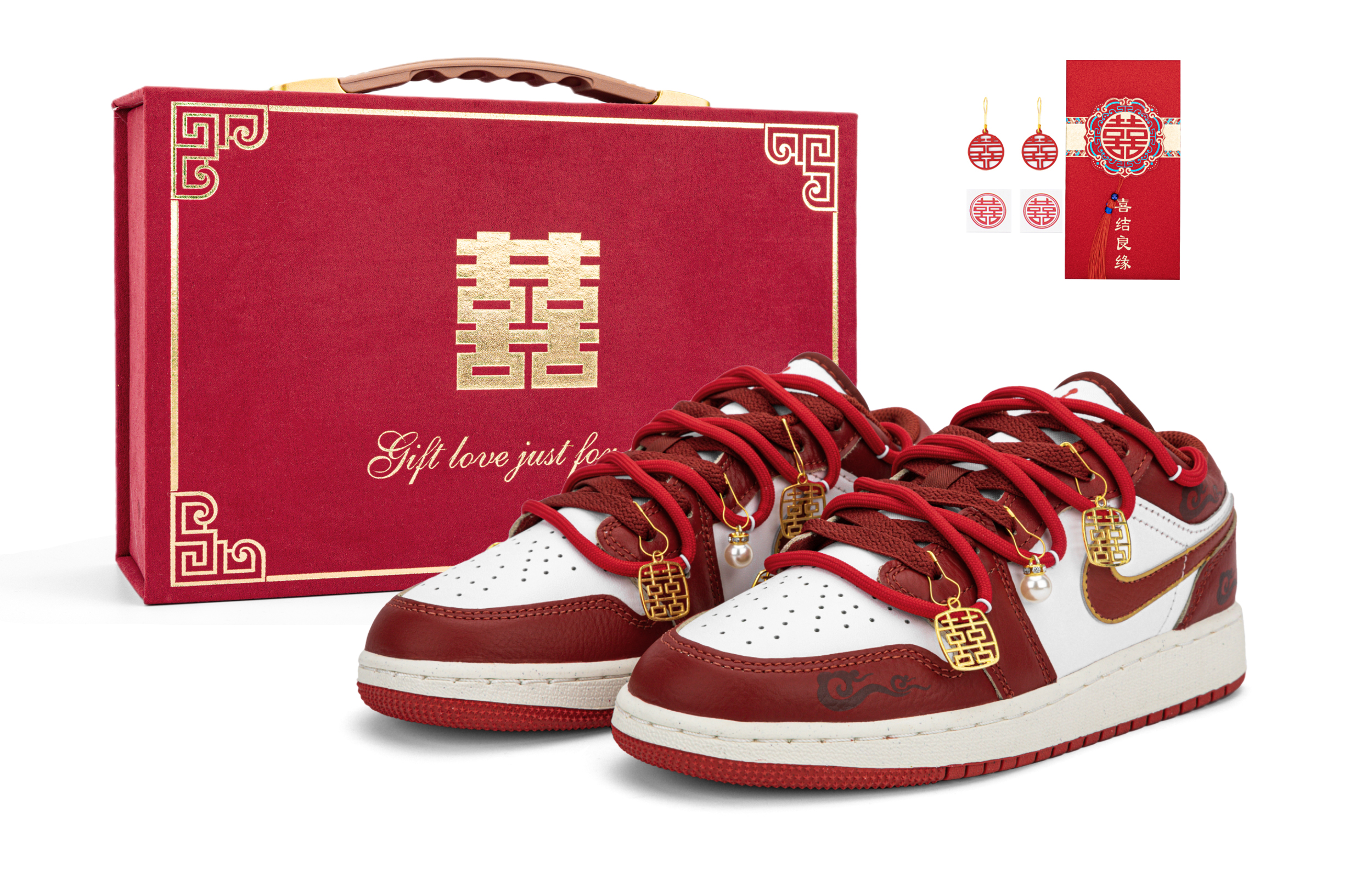 Jordan Air Jordan 1 Low top Vintage Basketball Shoes GS Red