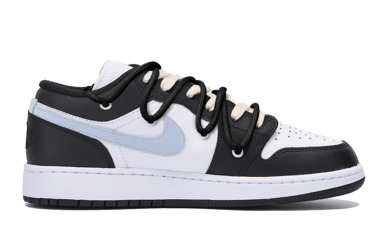 Jordan Air Jordan 1 Abrasion Resistant Slip Resistant Low top Vintage Basketball Shoes Men’s Black Blue