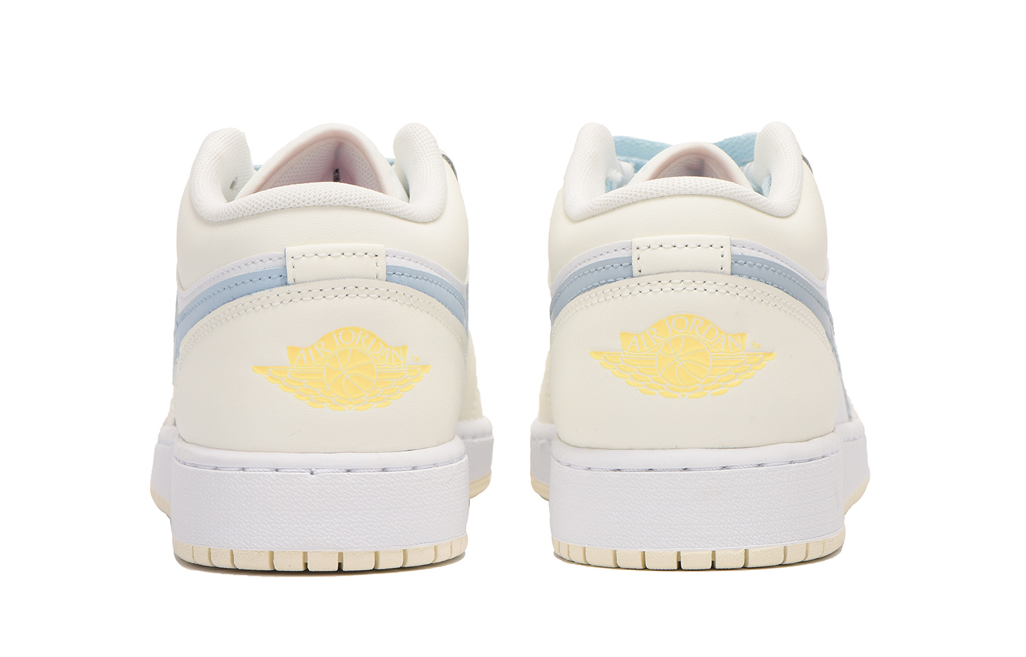 Jordan Air Jordan 1 Slip Resistant Abrasion Resistant Low top Vintage Basketball Shoes GS Yellow Blue