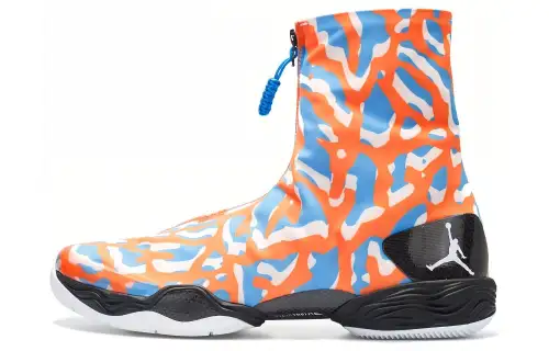 Jordan Air Jordan 28 Westbrook Away practical anti-slip high-top basketball shoes men's blue and orange