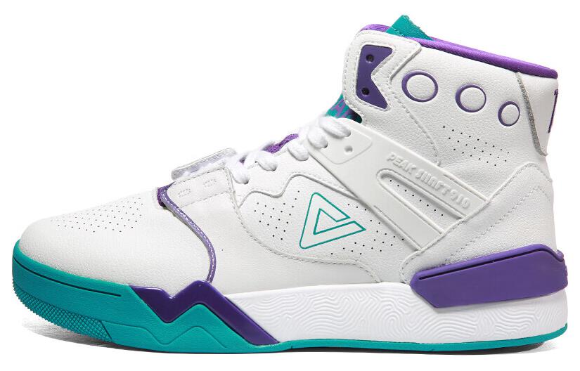PEAK Taichi 910 Cushioning Coverage High top Vintage Basketball Shoes Men’s White Purple