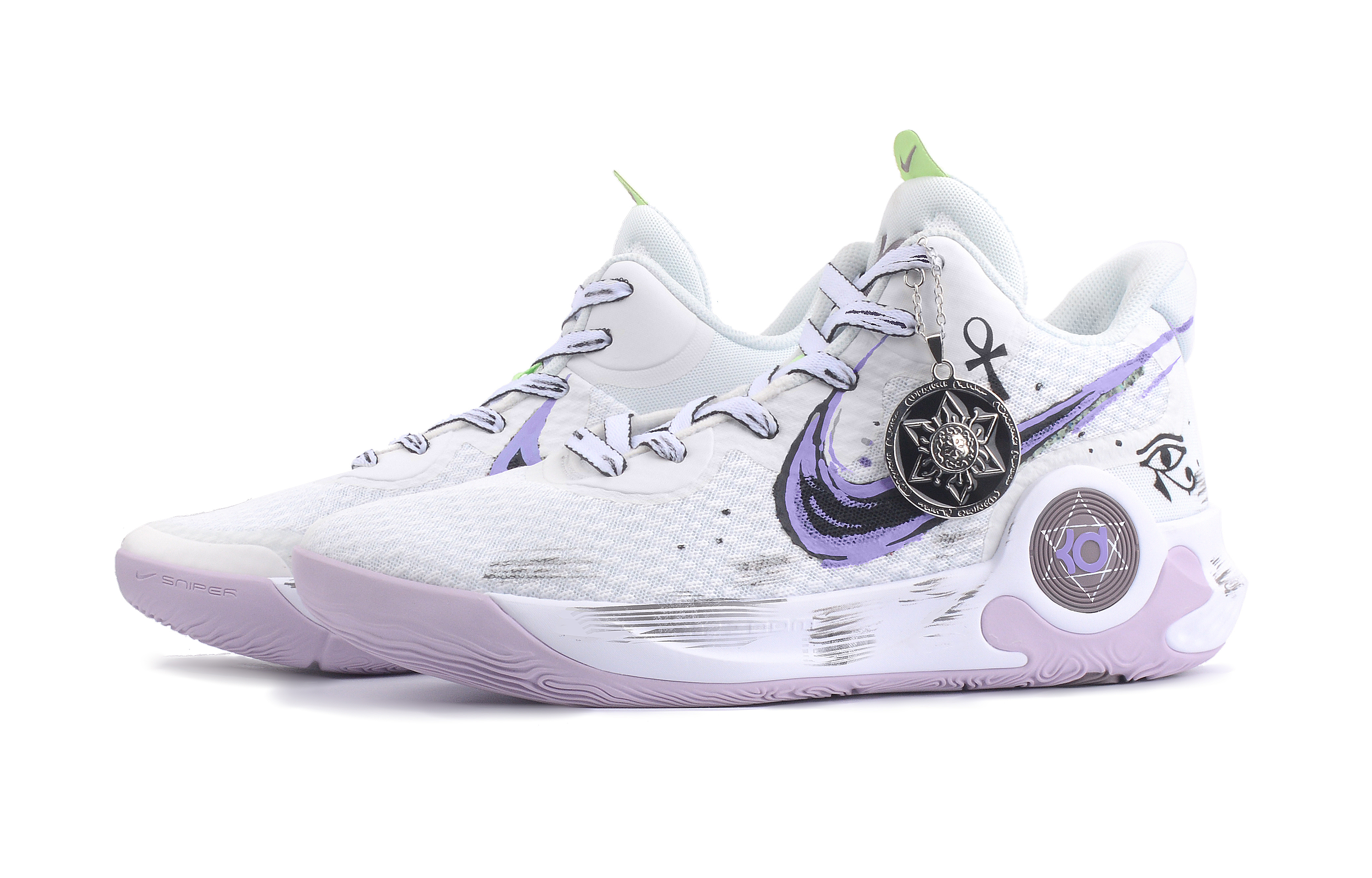 Nike KD Trey 5 IX Mid top Vintage Basketball Shoes Unisex Purple White