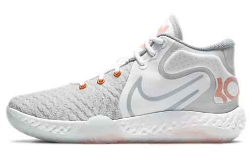Nike KD Trey 5 VII Pure Platinum Orange Durant fabric, comfortable and versatile, shock-absorbing and non-slip, mid-top, retro basketball shoes, same style for men and women, white orange, foreign version