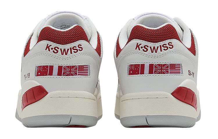 K·SWISS Si 18 Cow Leather Low top Tennis Shoes Women’s White Red