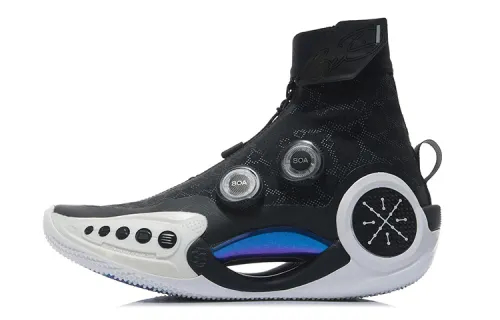 LiNing WOW 9 Infinity wear-resistant anti-slip high-top practical basketball shoes women's black