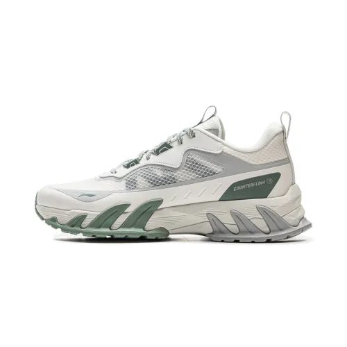 Li Ning Outdoor CF Tracing, Leisure Walk V3 Slip Resistant Abrasion Resistant Low top Hiking Shoes Unisex White Gray