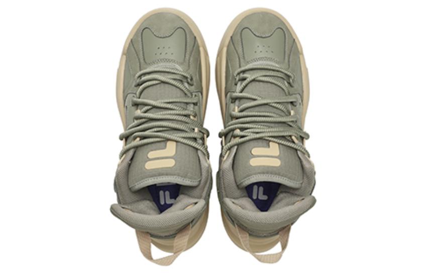 FILA FUSION THE MASH Comfortable Cushioning, Wear Resistant Mid top Vintage Basketball Shoes Men’s Green Yellow