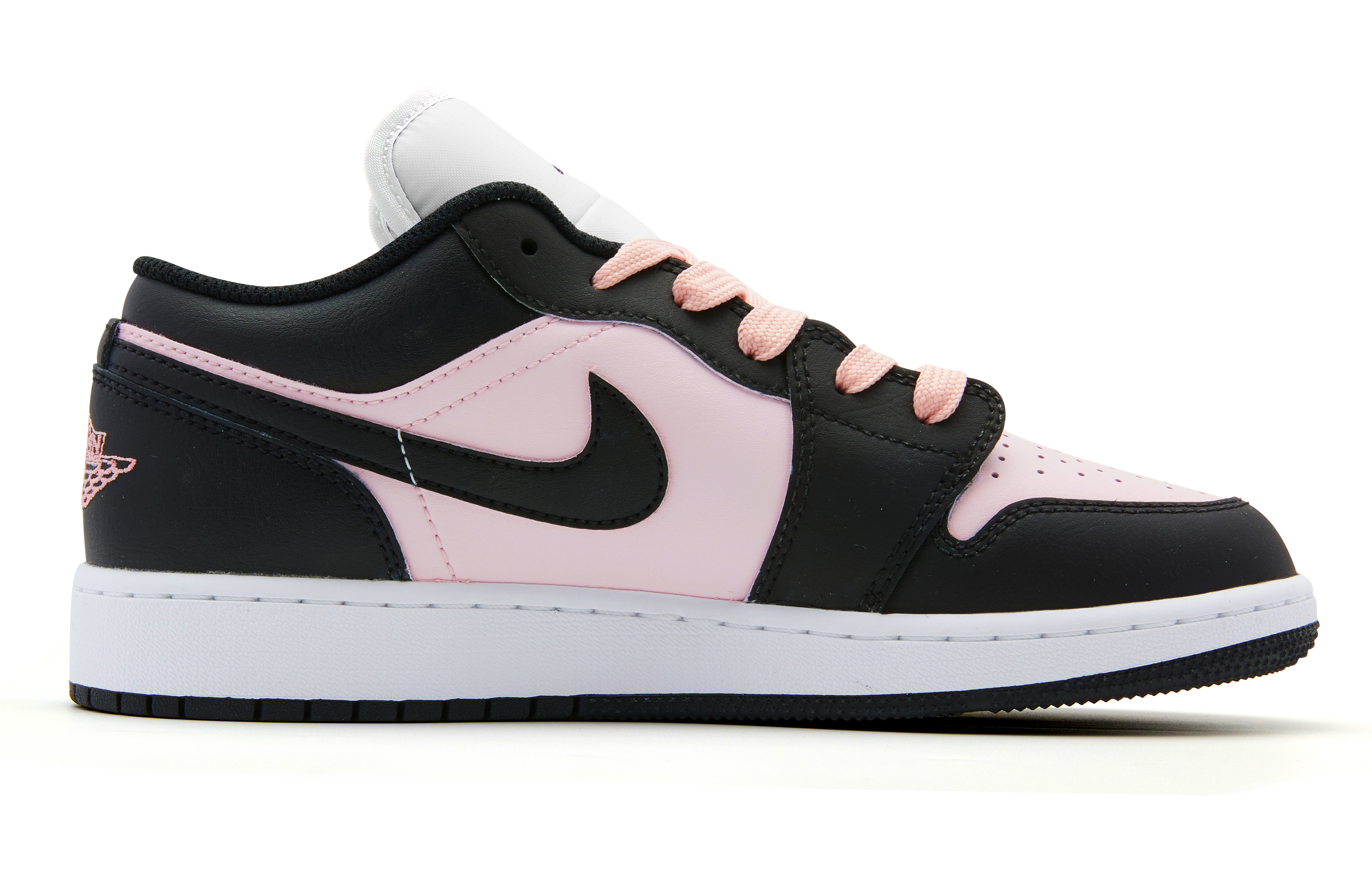 Jordan Air Jordan 1 Cushioning Slip Resistant Abrasion Resistant Low top Vintage Basketball Shoes Women’s Black Pink