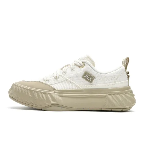 FILA Fosso Abrasion Resistant Low top Canvas Shoes Women's Milk White