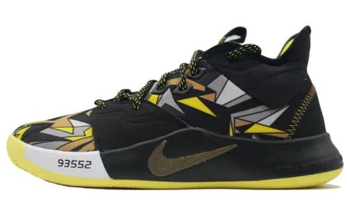 Nike PG 3 Mamba Mentality Mamba OG style comfortable lace-up versatile mid-top practical basketball shoes men's black and yellow