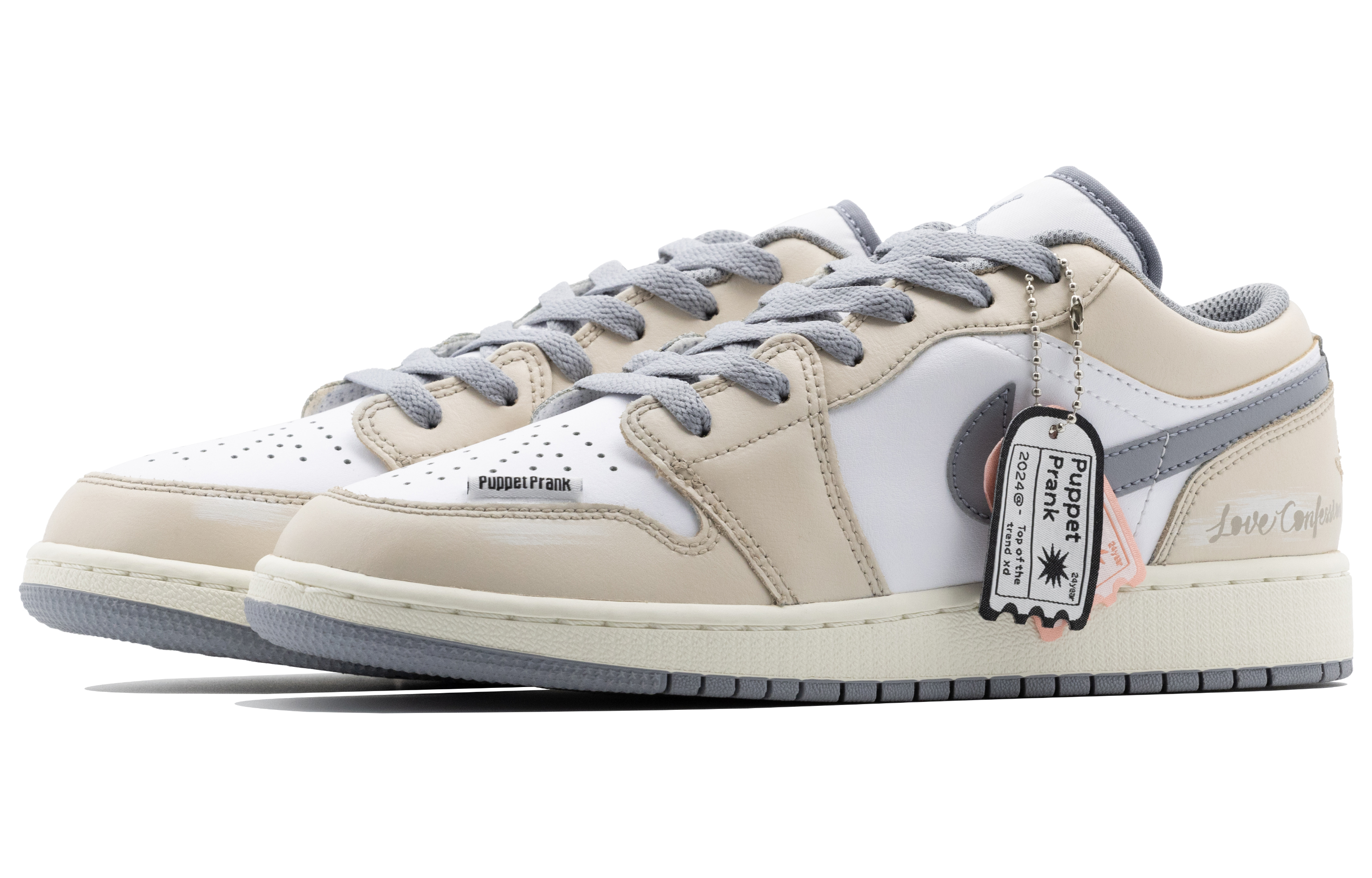 Jordan Air Jordan 1 Abrasion Resistant Low top Skateboard Shoes Men’s Ecru