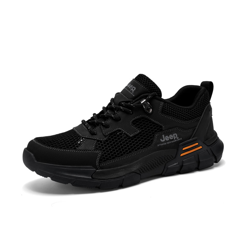 Jeep Comfortable Cushioning Low top Hiking Shoes Unisex Black