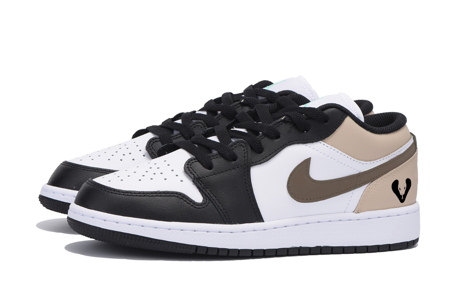 Jordan Air Jordan 1 Abrasion Resistant Low top Vintage Basketball Shoes Men’s Black Brown