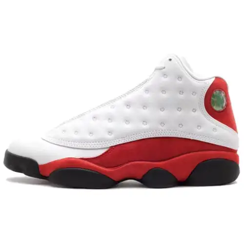 Jordan Air Jordan 13 Slip Resistant Abrasion Resistant Low top Basketball Shoes Unisex White Red