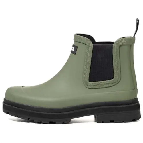 AIGLE Soft Rain Abrasion Resistant Cushioning Comfortable Rain Boots Women's Green Black