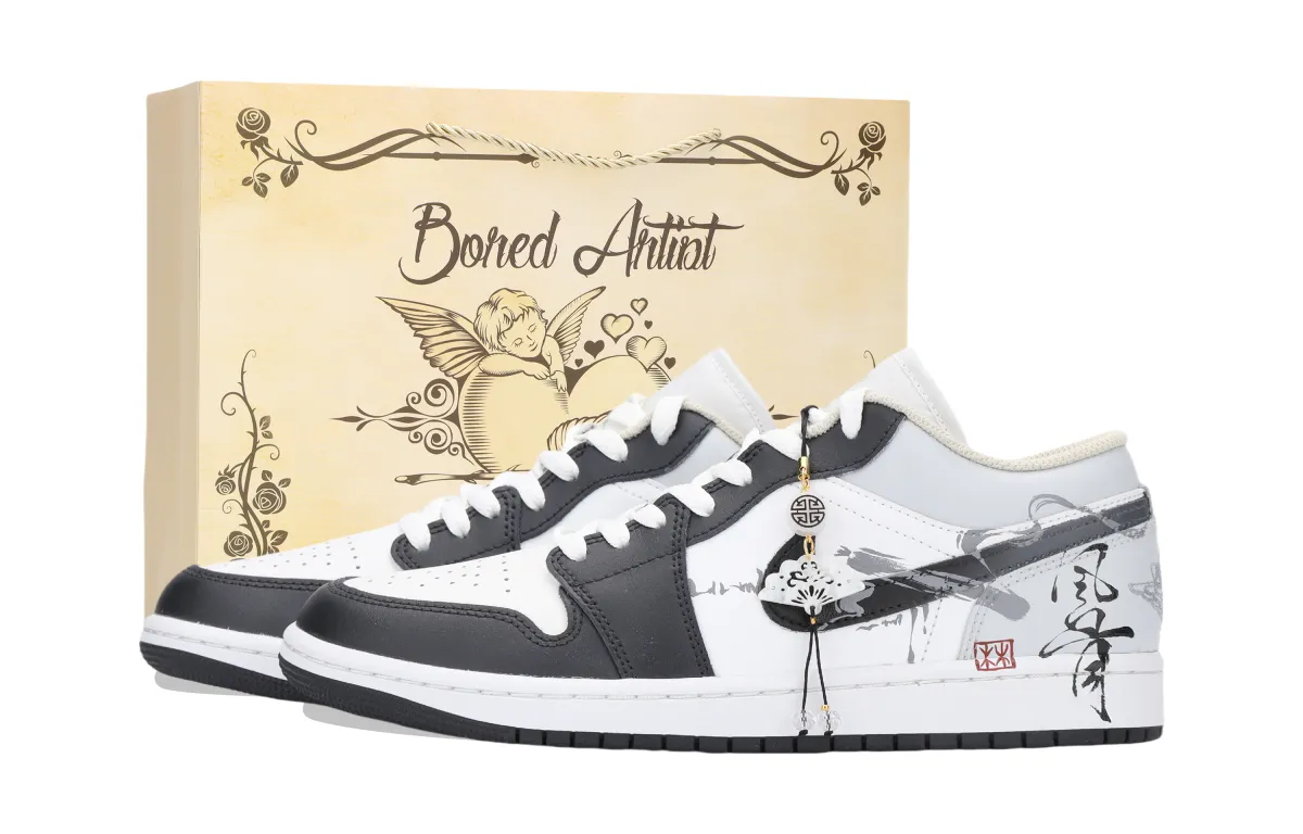 Jordan Air Jordan 1 Wind Bone Cushioning Low top Vintage Basketball Shoes Unisex Black
