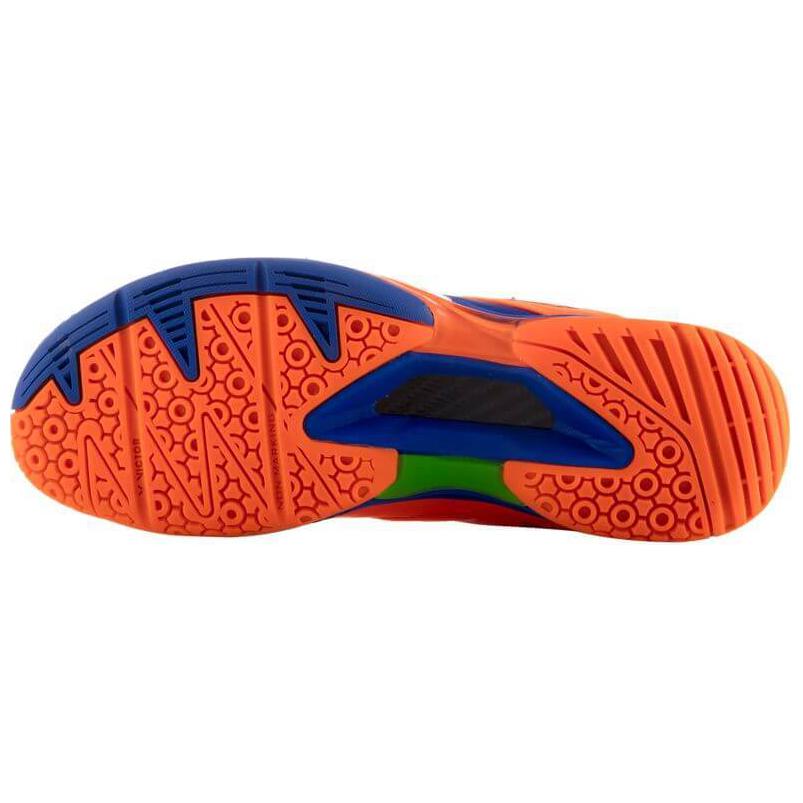 VICTOR Cushioning Abrasion Resistant Breathable Low top Badminton Shoes Unisex Blue Orange