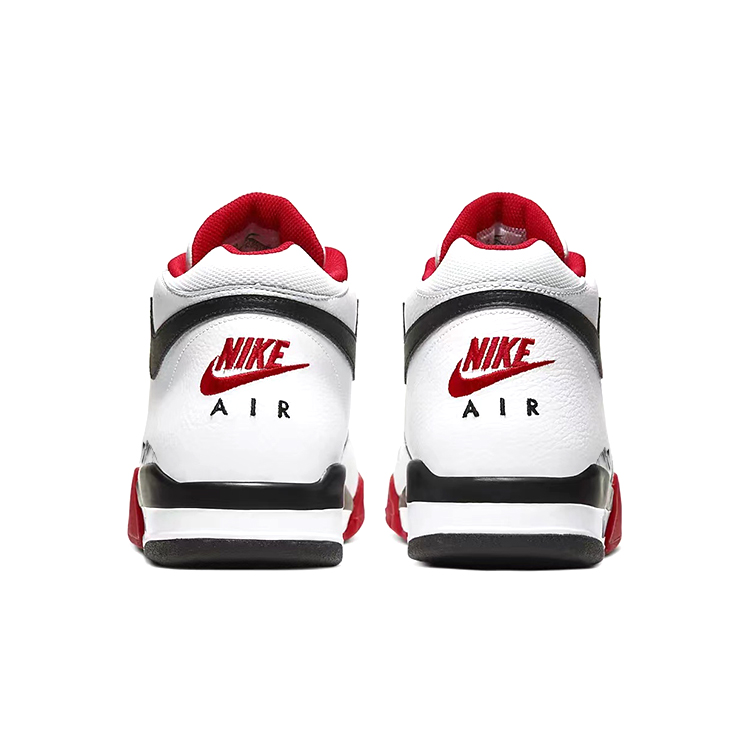 Nike Flight Legacy Cushioning Slip Resistant Abrasion Resistant Mid top Vintage Basketball Shoes Unisex Red White