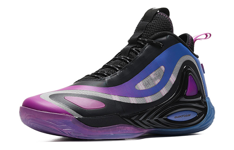 361° Zengo Orca Bouncy Slip Resistant, Abrasion Resistant, Lightweight Mid top Basketball Shoes Men’s Black Purple