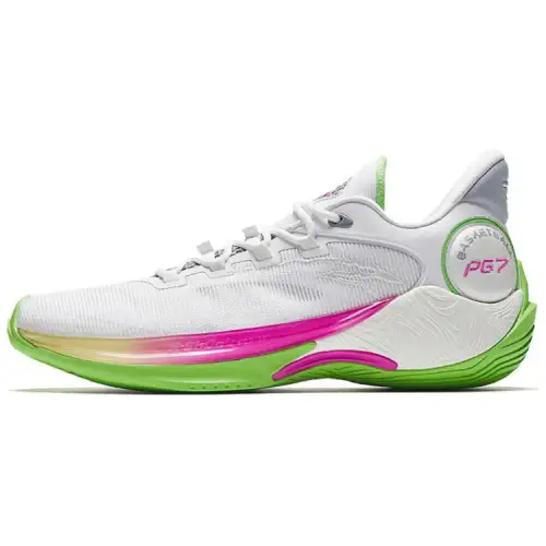 Anta Swift 6 Slip Resistant Abrasion Resistant Mid top Basketball Shoes Men's White Green Pink