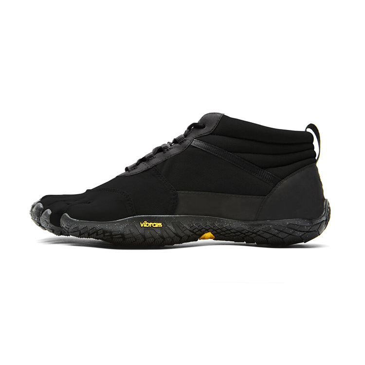 Vibram Five Fingers Shoes Fleece Lined Outdoor Hiking Trail Running Mountaineering Mid top Training Shoes Men's Black