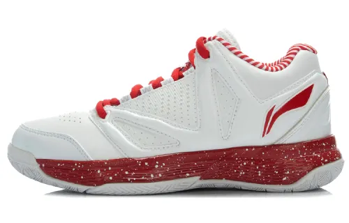 Li Ning WOW 2 Basketball Shoes Unisex Low Top White/Red