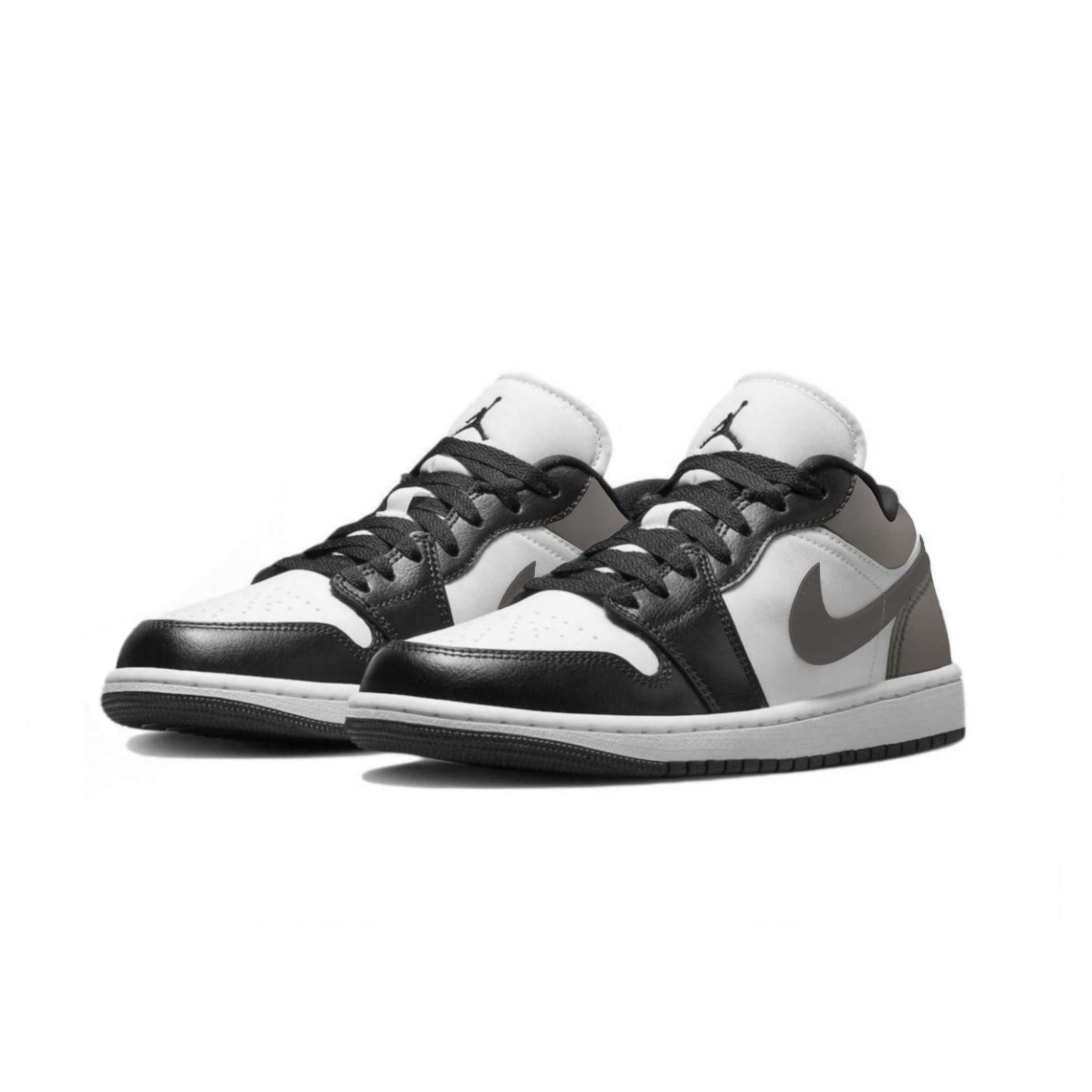Jordan Air Jordan 1 Cushioning Slip Resistant Low top Vintage Basketball Shoes Women’s Black White Brown