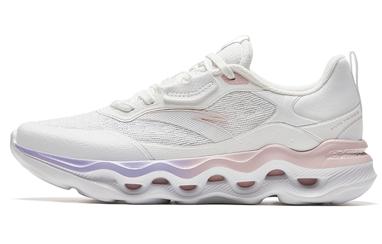 Anta Cushioning Slip Resistant Abrasion Resistant Low top Training Shoes Women's White Pink