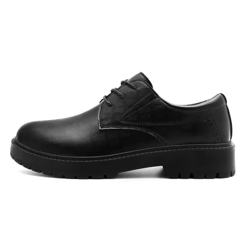 Warrior back to back round toe British business big toe low-top Martin boots thick sole heightening derby shoes formal leather shoes men's style