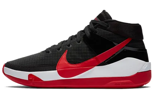 Nike KD 13 Durant 13 shock-absorbing, non-slip, wear-resistant mid-top practical basketball shoes, men's black and red, domestic version
