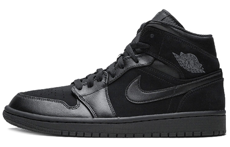 Jordan 1 Mid Triple Black 2018