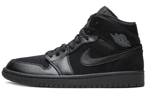 Jordan 1 Mid Triple Black 2018