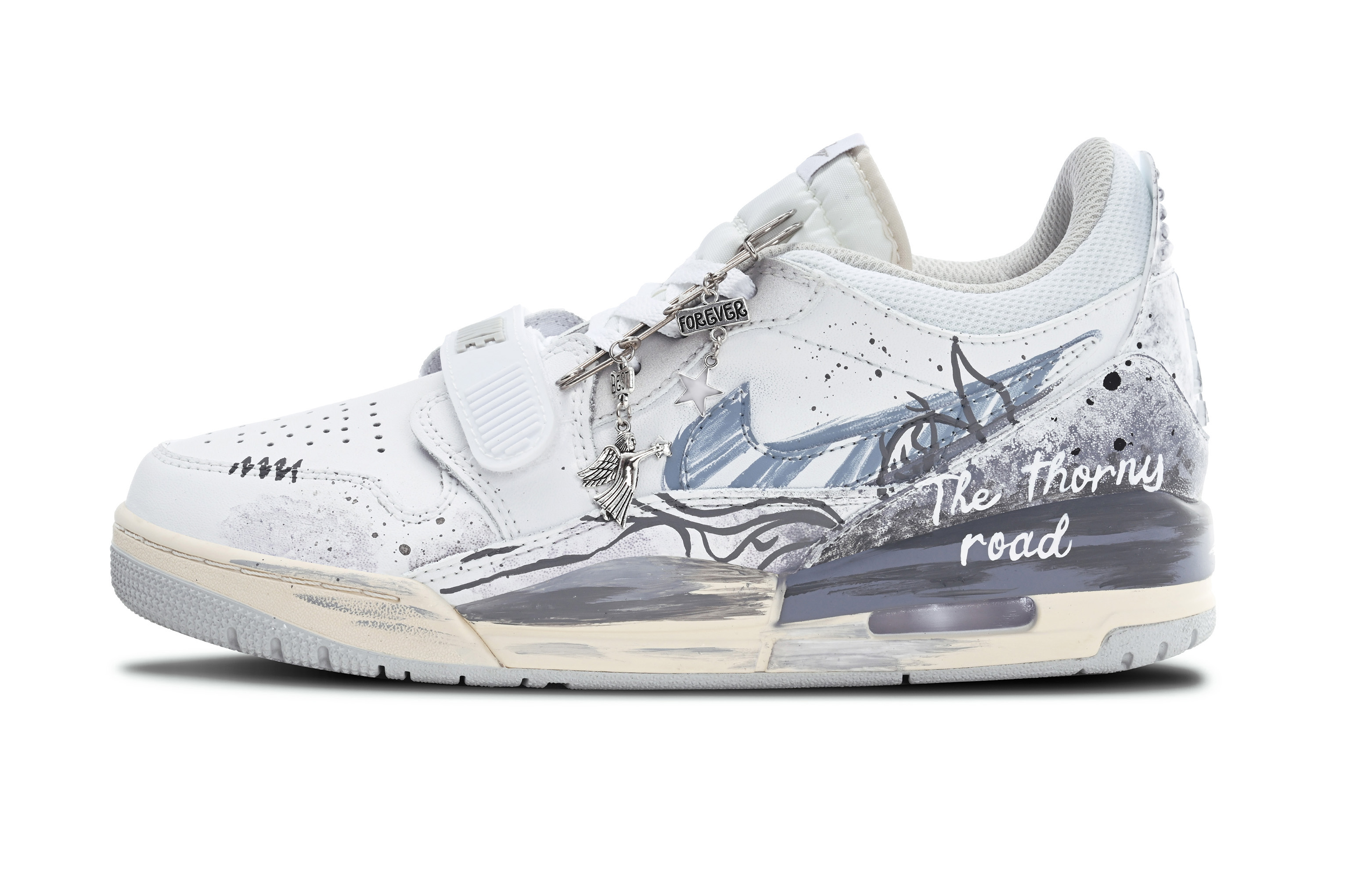 Jordan Legacy 312 Abrasion Resistant Low top Vintage Basketball Shoes Men's White Gray