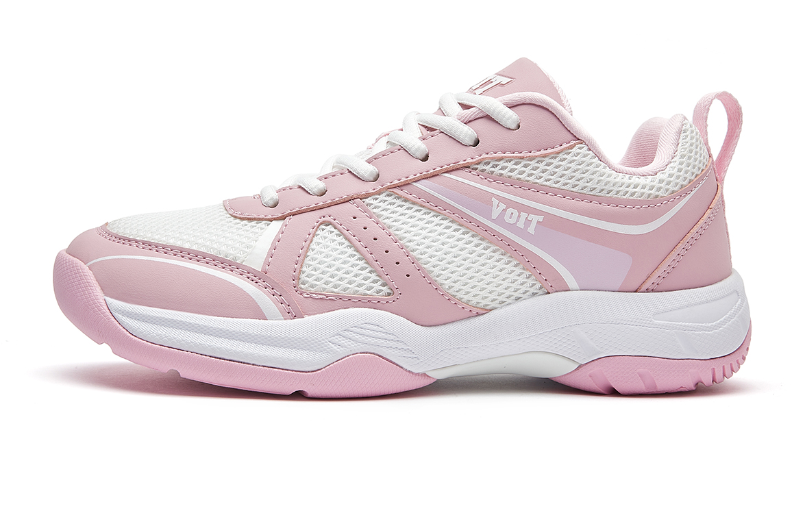 VOIT Abrasion Resistant Coverage Lightweight Low top Badminton Shoes Women’s Pink White