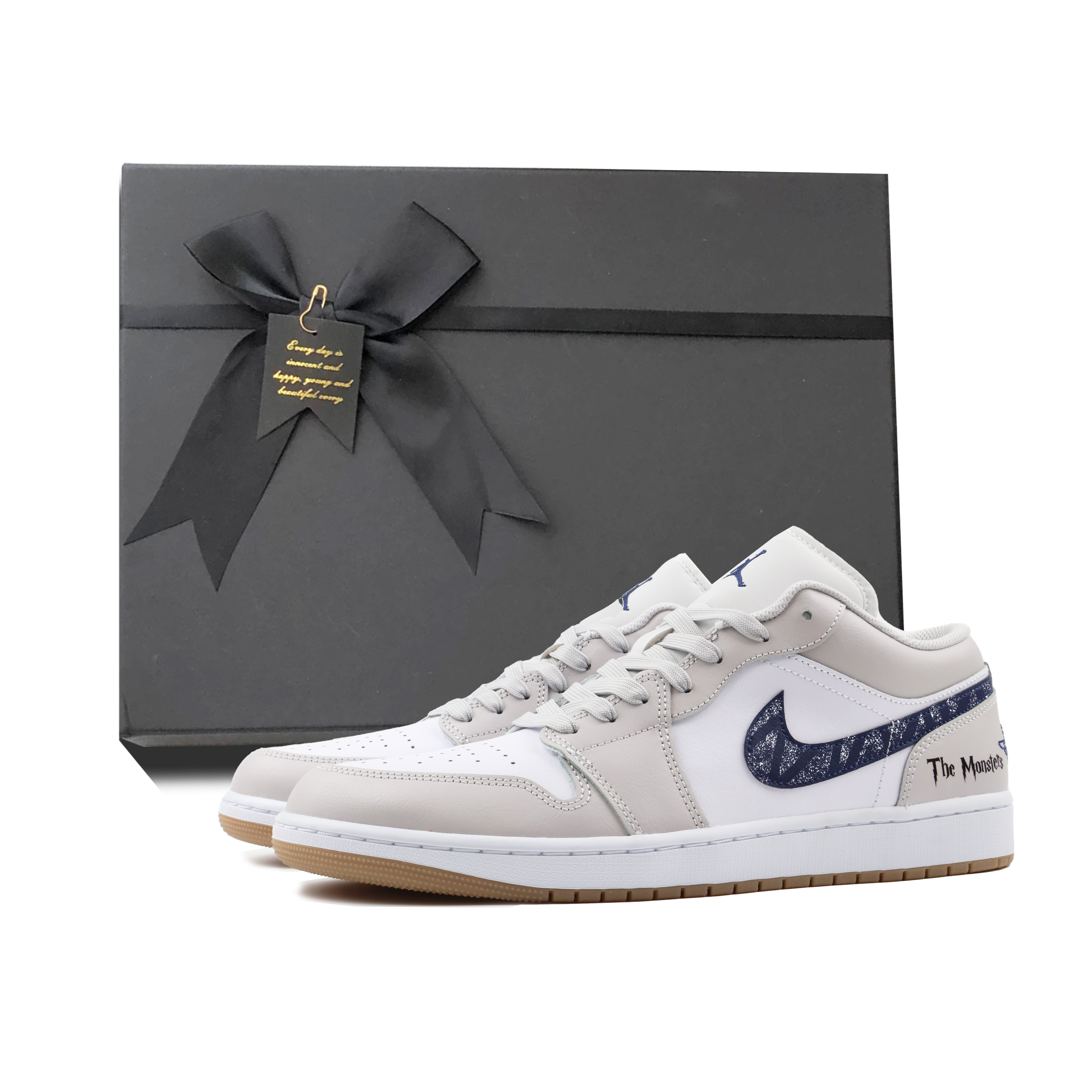 Jordan Air Jordan 1 Low top Vintage Basketball Shoes Unisex Gray White