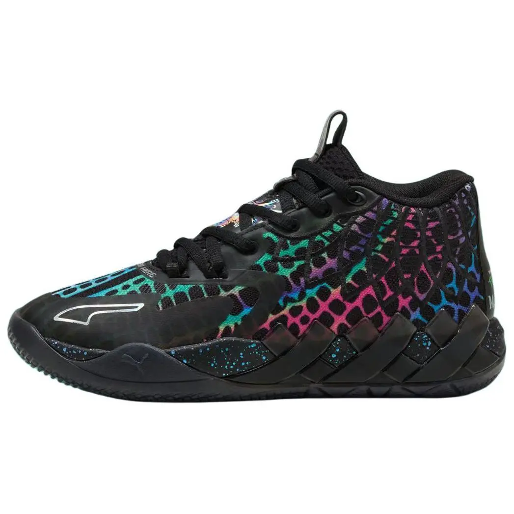 The Teenage Mutant Ninja Turtles x PUMA MB.01 Slip Resistant Abrasion Resistant Mid top Basketball Shoes Men's Black