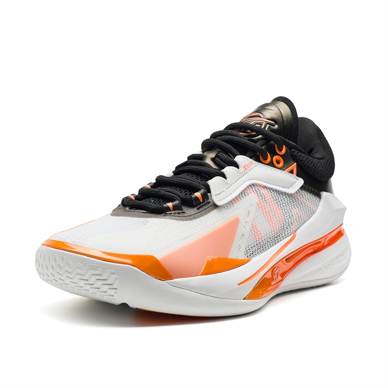 XTEP Cushioning Support Low top Basketball Shoes Men’s White Black Orange