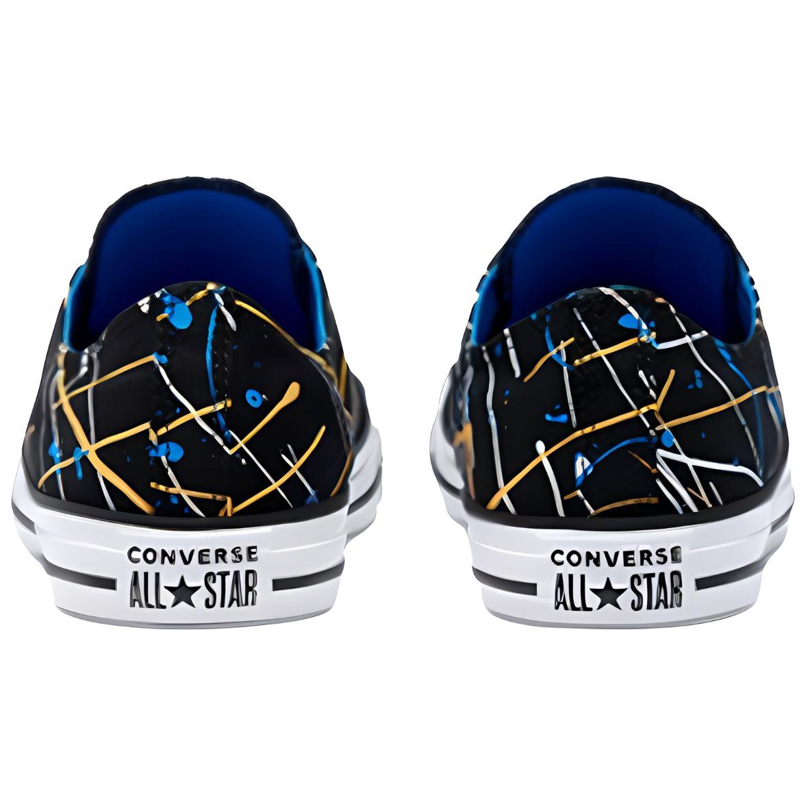 Кеды Converse Chuck Taylor All Star (черно-желтые) — 油漆黑/黄 — фото 5