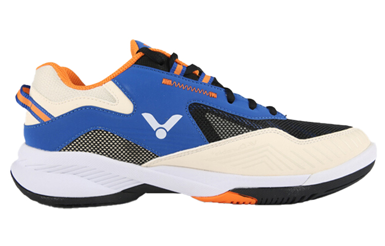 VICTOR Shock Absorption Slip Resistant, Abrasion Resistant, Breathable Low top Badminton Shoes Unisex Blue Gold