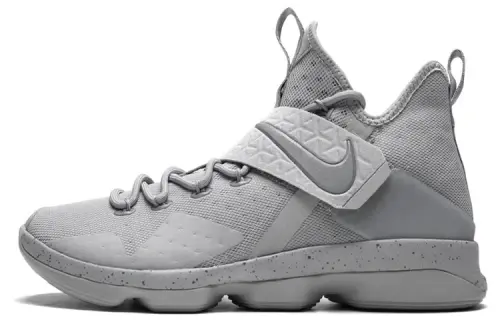Nike Lebron 14 Reflect Silver round toe lace-up, synthetic leather, shock-absorbing, non-slip, wear-resistant and lightweight, mid-top practical basketball shoes, same style for men and women, gray