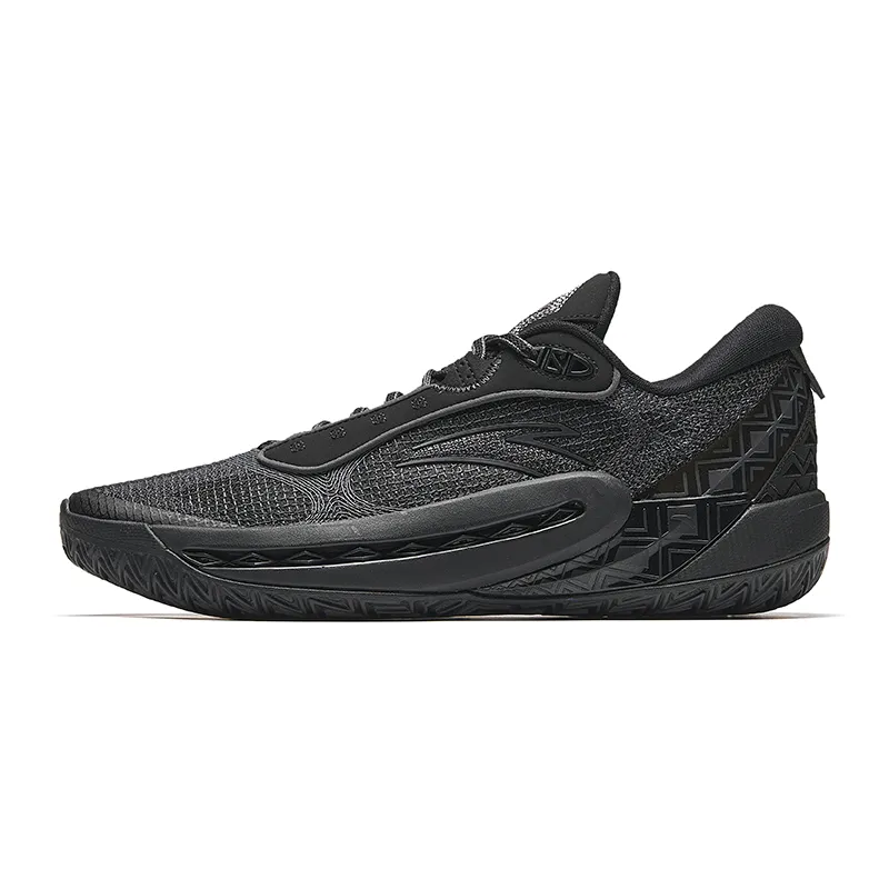 Anta Shock Wave 6 Nitrogen Technology Slip Resistant Abrasion Resistant Mid top Basketball Shoes Men's Black