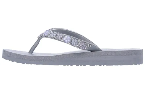 Skechers Meditation Rubber Sole Slide Slippers Women's Gray