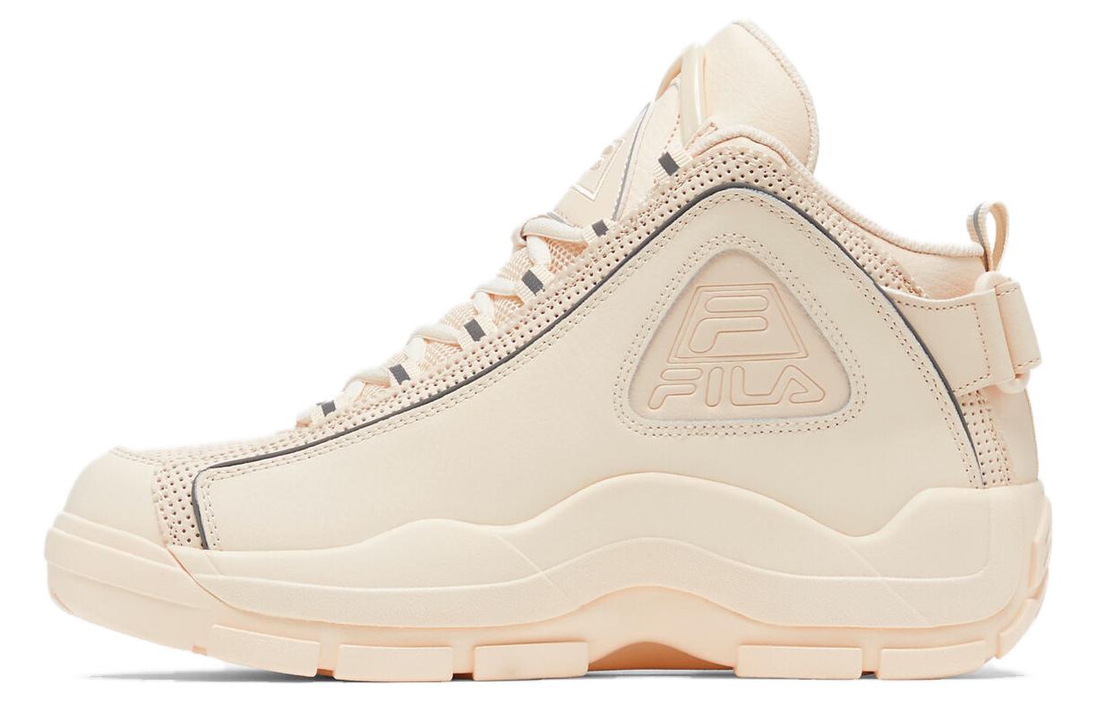 FILA Grant Hill 2 Cushioning, Wear Resistant Mid top Vintage Basketball Shoes Men's Ecru