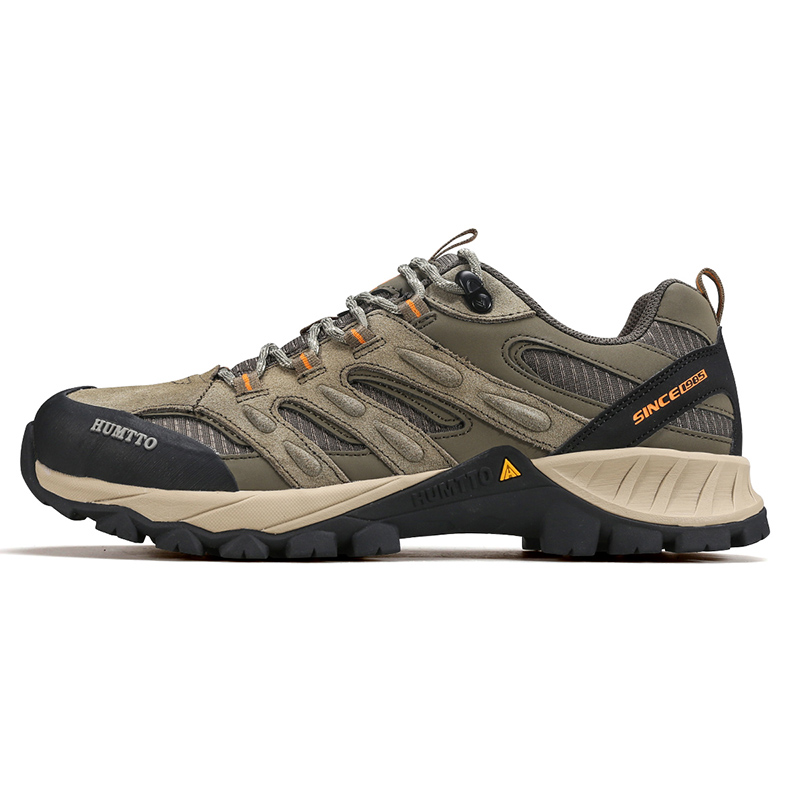 HUMTTO Cushioning Slip Resistant Abrasion Resistant Low top Hiking Shoes Men’s Khaki