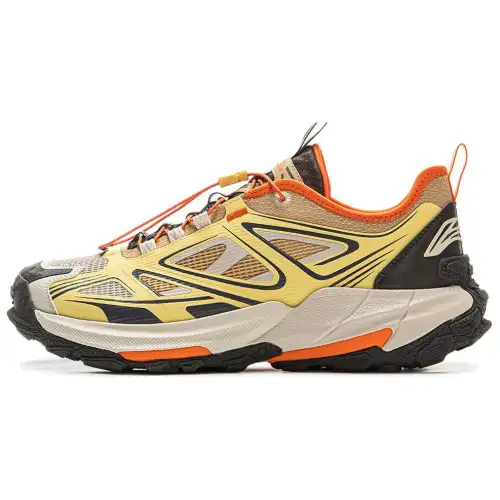 Li Ning Outdoor CF Tracing Cushioning Slip Resistant Abrasion Resistant Low top Hiking Shoes Unisex Yellow Brown